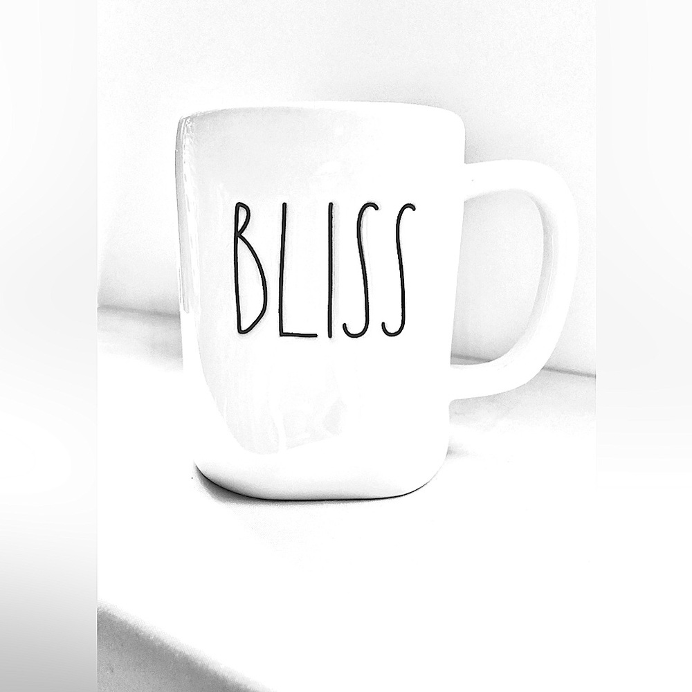 Rae Dunn “BLISS” Mug - Glazed Pottery, Blue Sparkly Interior